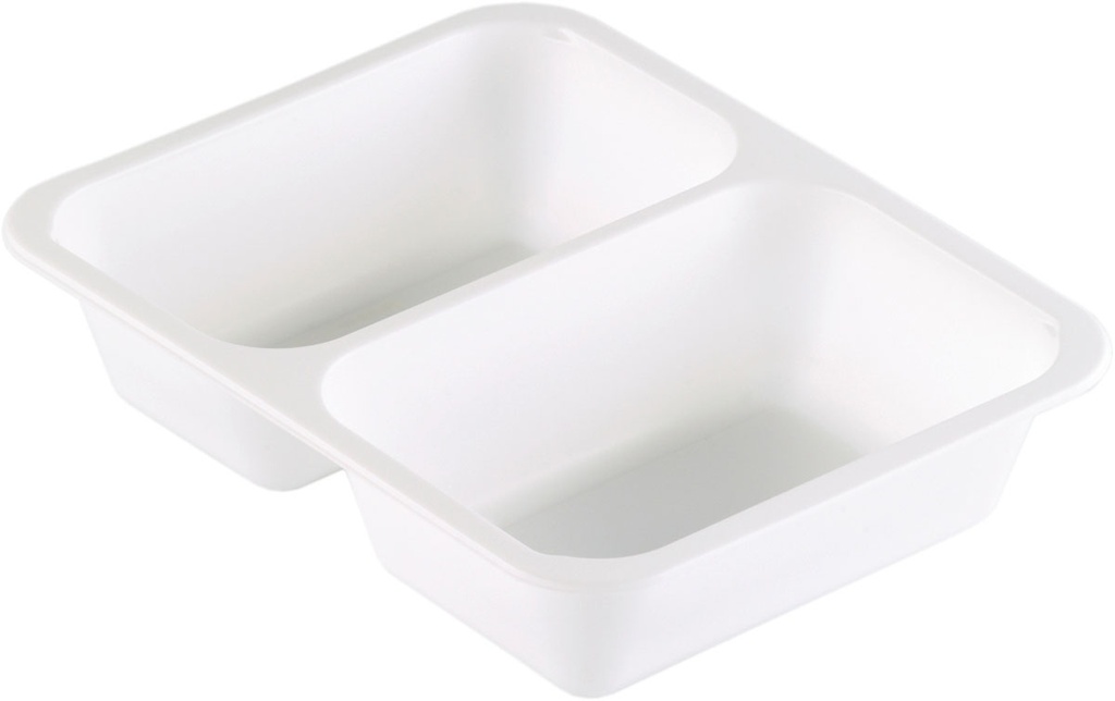 Menuschaal/Cater Tray Wit (PP) 2-Comp 227x178x50 (216st/doos)
