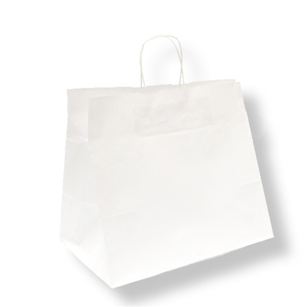 SOS Bags with handles 90GSM 32+21x28,5cm White Cellulose (250st/doos)