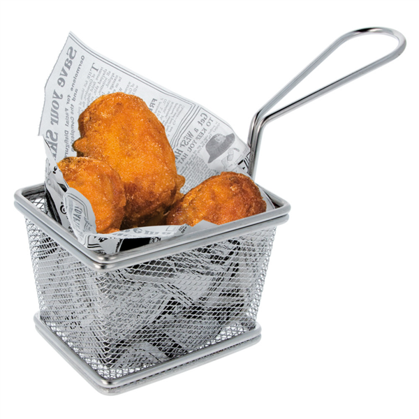 Mini Fryers 1 portion 10x7,8x7cm Chroom (per stuk)