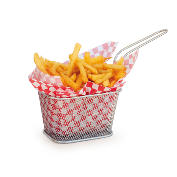 Mini Fryer Squared 10x10x7,5cm Silver Stainless Steel per pc