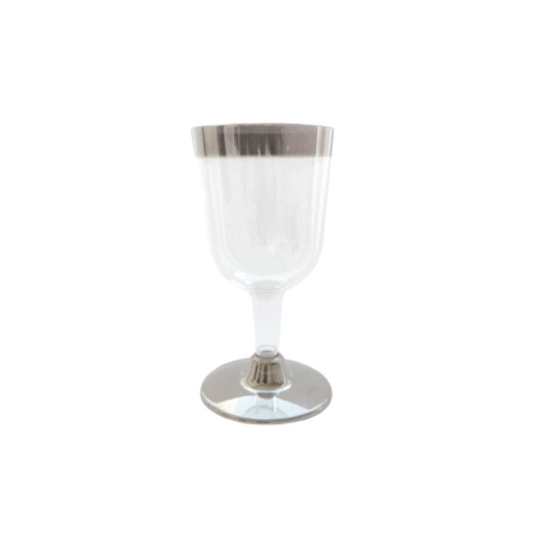 Wijnglas op voet 180ml (Transparant/Zilver) 12st/pak