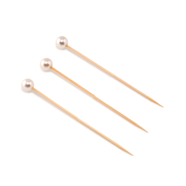 Picks "Pearl" 9cm Natural Bamboo (100st/pak)