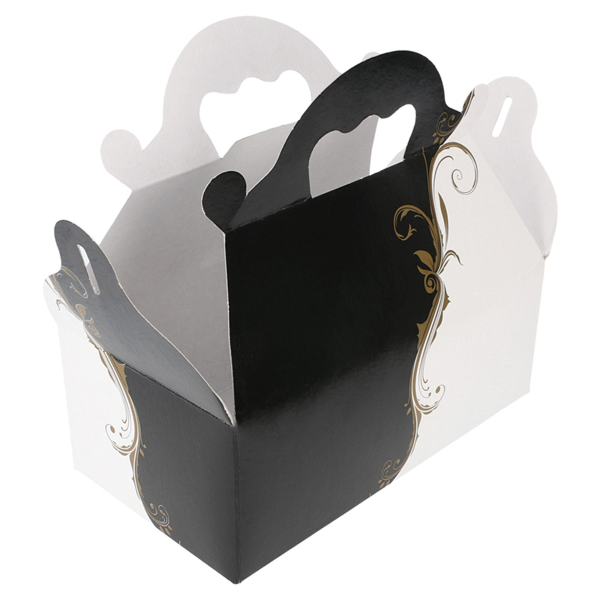 Small bakery box with handles 10x18x7cm White cardboard (50st/pak)