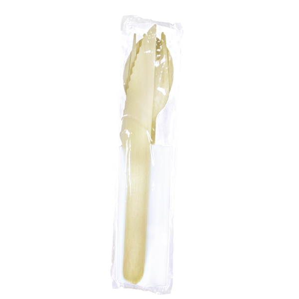 Napkin & Cutlery Pack "Makan" Bestek 16cm Natural Wood (100st/pak)