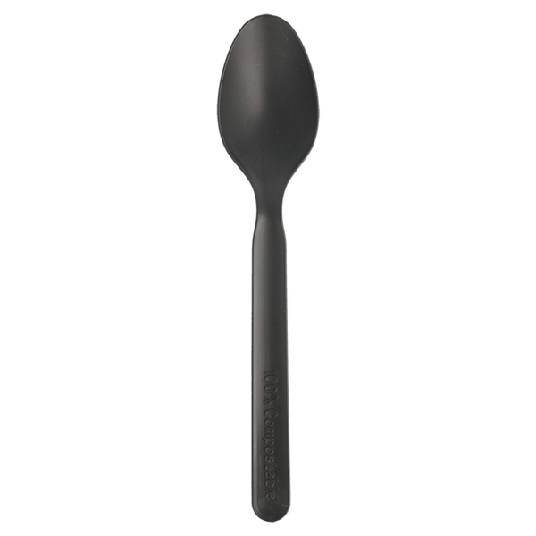 Spoon / Lepel BLACK Plant based  CPLA  16cm 50/pk