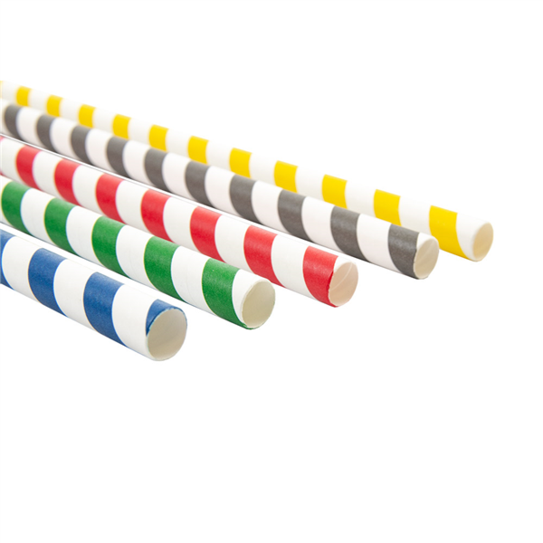 Paper straw Striped color Smoothie unwrapped 1cm x 20cm (50st/pak)