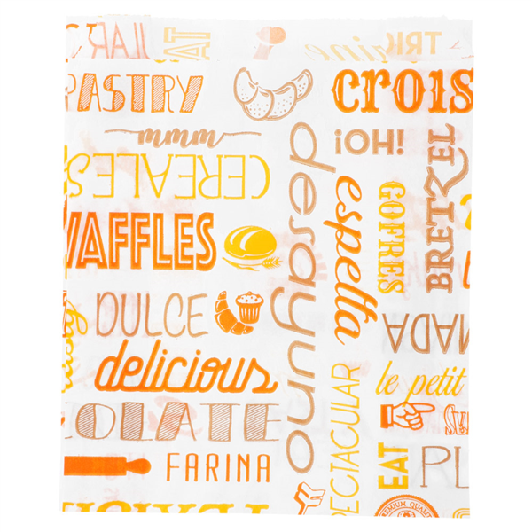 Bakery Bag "Parole" 12+5x14cm White Cellulose (500st/pak)