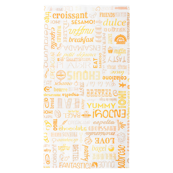Croissant Bags "Parole" 19+8x35cm white (250st/pak)