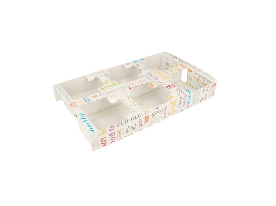 Coffee carrying tray 6 cups "Parole" 27,5x16x4cm (50st/pak)