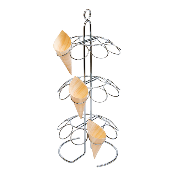 Standaard voor 27 cones 18x42,5cm Silver metal (per stuk)