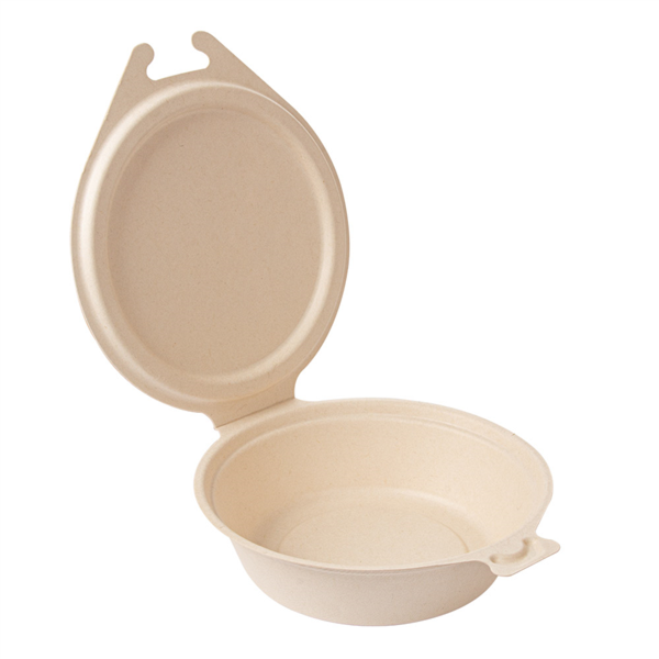 Bionic Bowls with Lid 600ml 18x13,5x5cm Natural Bagasse (50st/pak)