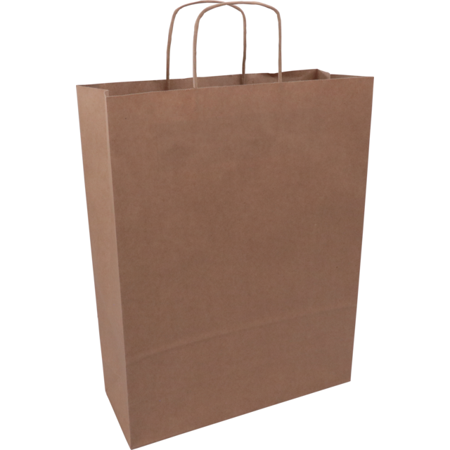 Draagtas Papier 32/12x41cm bruin geribt 100st/ds