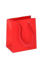 Draagtas Papier met koord 16x8x19cm Rood 25st/ds