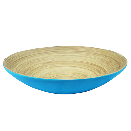 [208.14] Bamboo bowl Turquoise 20x6cm / Per stuk