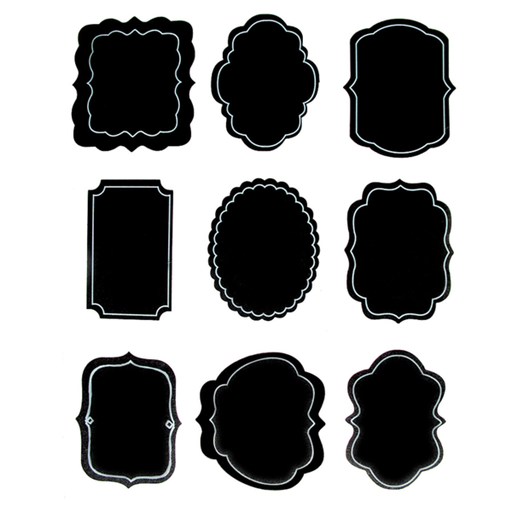 [211.57] Blackboard Labels Ovaal (Set van 2 sheets 20x26cm / 18 labels)
