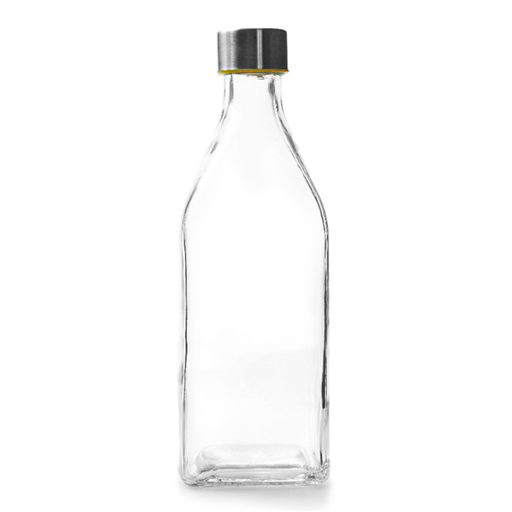 [215.65] Bottle + Steel stopper 1000ml 8,8x25,8cm clear glass (per stuk)