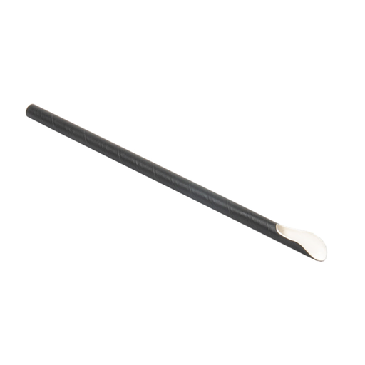 [227.99] Spoon Paper Smoothie Straws / Lepel rietje Black Paper (100st/pak)