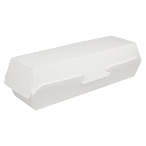 [234.26] "The Pack" Hotdog Box 23,2x9x6,3cm White Nano-Micro Corrugated Cardboard (50st/pak)