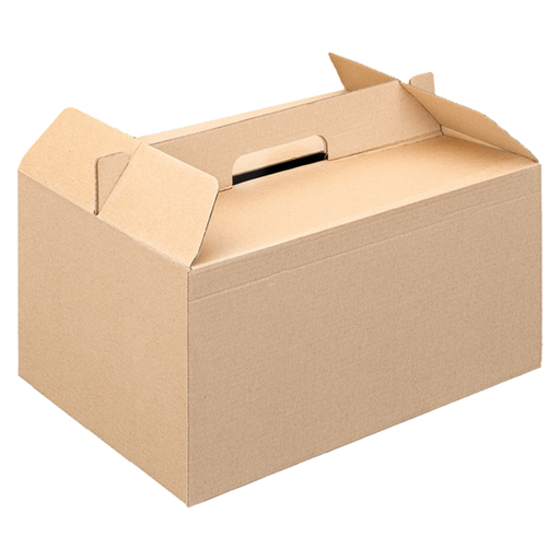 [235.28] "The Pack" Take-Away Cases 24,5x13,5x12cm Natural Kraft Nano-Micro Corrugated Cardboard (100st/doos)