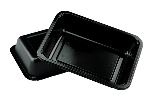 [3031754] PP Menuschaal 1-vaks M227/50 Zwart  Sealbaar 1400cc 227x178x50mm  (360st/doos)