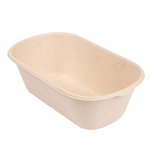 [320.55] Lunch Boxes 1-comp "Bionic" 1000ml 22x12,9x6,85cm Natural Bagasse (50st/pak)