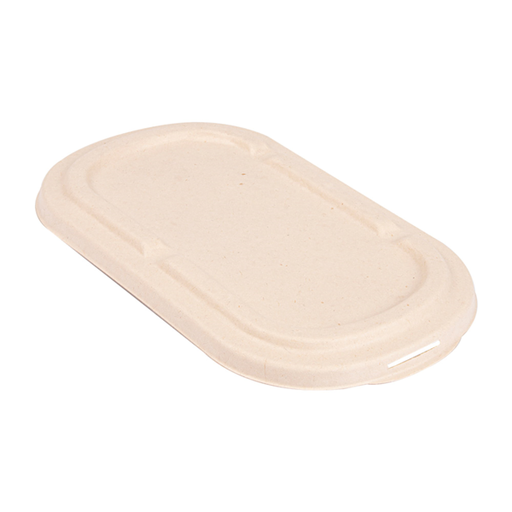 [320.58] Lids for Lunch Box 320.54 & 320.55 "Bionic" 1000ml 22,6x13,4x1,4cm Natural Bagasse (50st/pak)