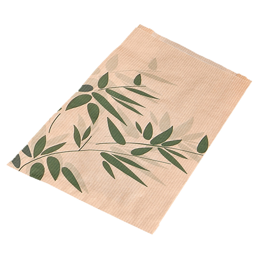 [355.12] Bread/Croissant Bag ,Environm. Friendly Feel Green  32GSM 19+8x26cm Brown Kraft 500st/pk