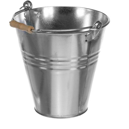 [439715] Emmer Zink 10 Liter m/houten handvat 28x27