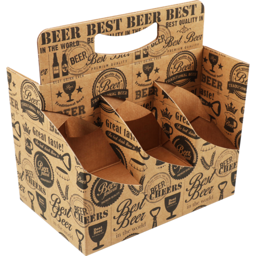 [4778371] 6-fles (bier) draagkarton "Best Beer" Natural Kraft (per stuk)