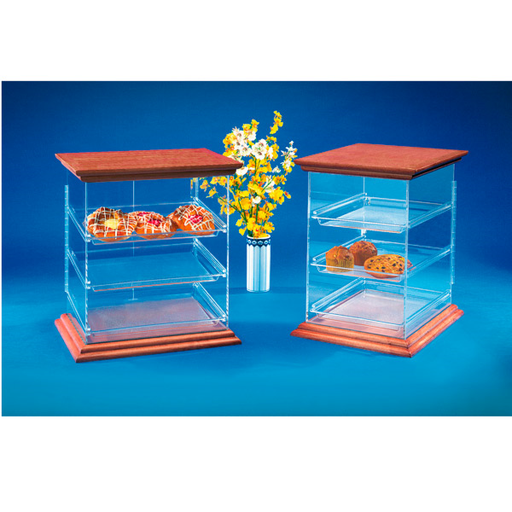 [131.91] Acrylic Cake Display (wooden lid) 36x45x49cm Clear (Per stuk)