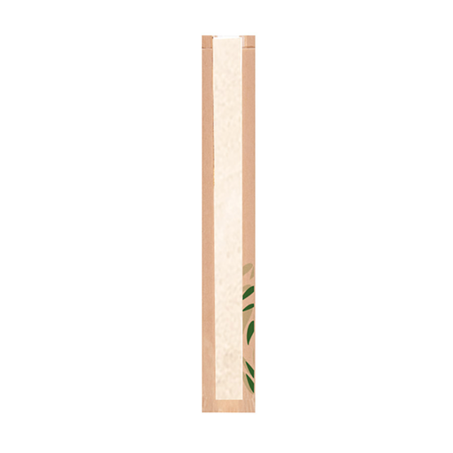 [231.02] Bread Bags with window "Classic" Feel Green 9+4x60cm Natural Kraft (250st)