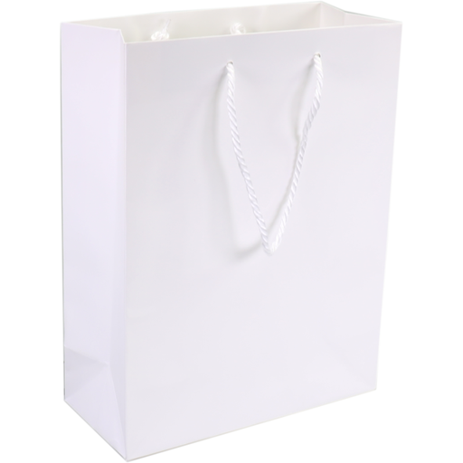 [270321] Draagtas Papier met koord 16x8x19cm Wit 100st/ds