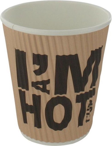 [450191] Coffee cup "I'm a Hot Cup" (Ripple/DW/Golfkarton) - 12oz/350ml / 500 stuks per doos