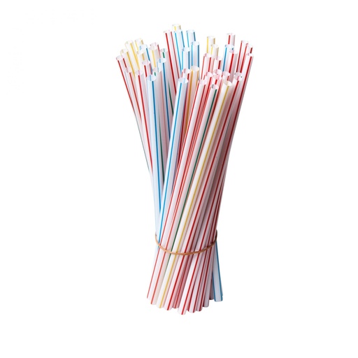 [459051] Milkshake rietje "Bright" gestreept 23cm diam. 7mm (500st/doos)