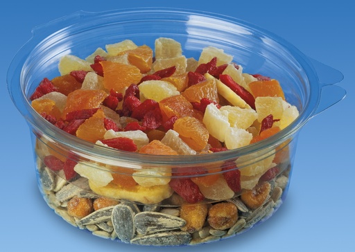 [OLI251] A-pet bakje Olipack 251 / Afscheurbaar deksel 120x47mm, 250ml (8oz), glashelder (480st/doos)