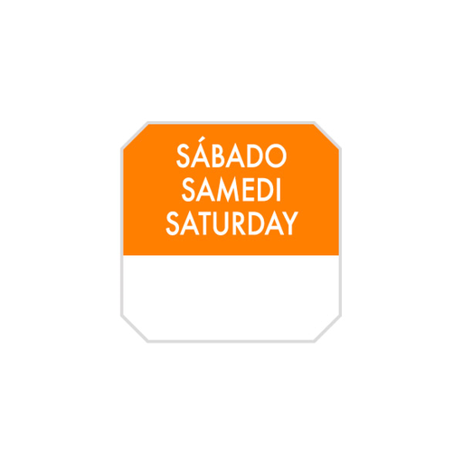 [393.70] Zelfklevende labels "Saturday" 2,5x2,5cm Orange (1000 stuks)