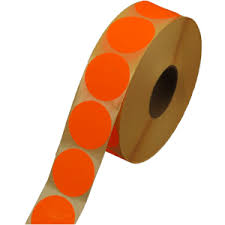[517422] Zelfklevende papieren etiketten 100 st flouroranje Rond 35 mm