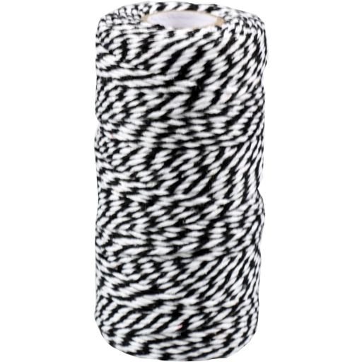 [701468] Katoen koord zwart/wit (1,5mm) Spoel a 100 meter.