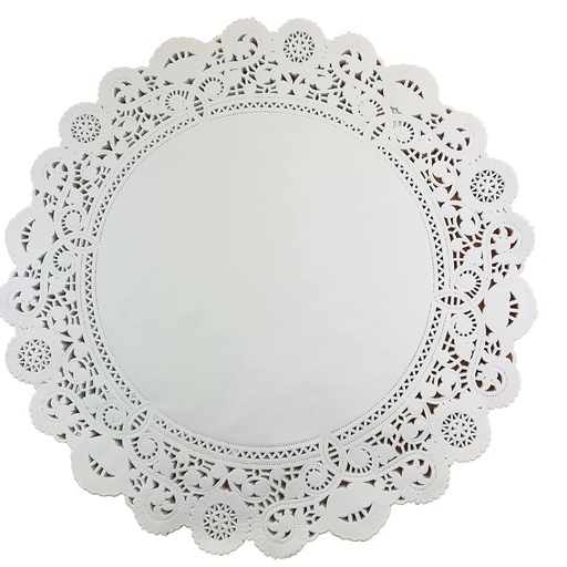 [9129] Doilies, Round lace White 18" 125st