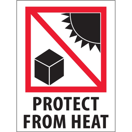 [IP080 or IPM304] Label / Sticker 3x4"  "Protect from Heat" 500/rol