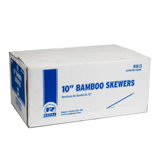 [R813] Saté stokjes / Skewers Bamboe prikker 10" / 250mm  (12x1000st/doos)