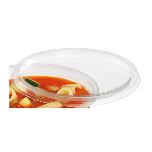 [W2/017C] Ronde Clear Lids PP Diameter 121mm Tusipack (500st/doos) : For use with cups item#: 8113C, 8118C & 8120C