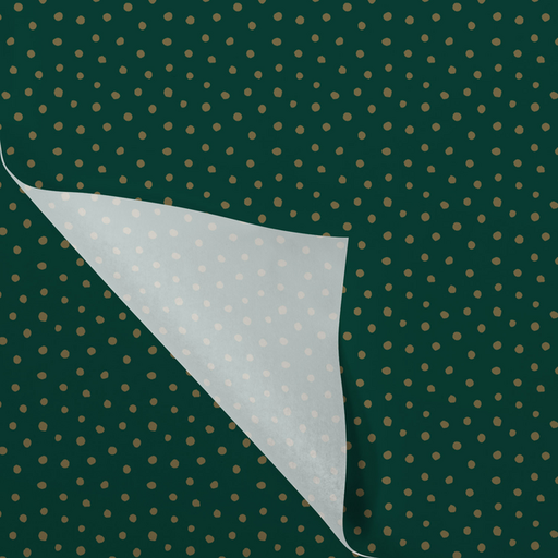 [331100] Tissue / Zijdevloe 50x70cm Dots Groen/goud (100st/pak)