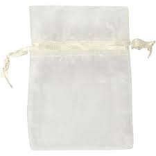 [271882] Voile zakjes 7x10cm Off White (10st/pak)