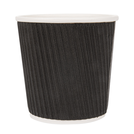 [179.09] Espresso Coffee cups Ripple Black 4oz (40st/pak)