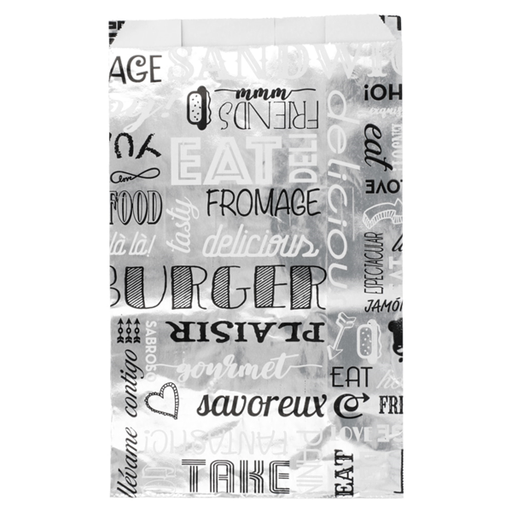 [229.42] Bags for Burgers "parole" 14+7x22cm (500st/pak)