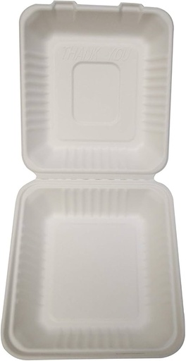 [HC8SC1PF] Dart Molded fiber/Bagasse medium Tray 1-comp clam 8x8x3"  300/cs