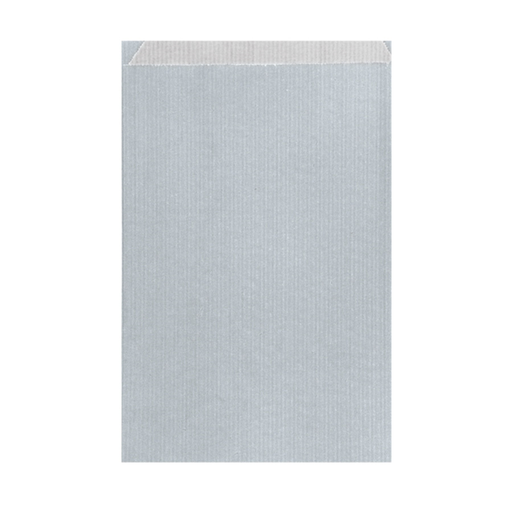 [809.73] Flat Bags Silver Kraft Ribbed 19+8x35cm (250st/pak)