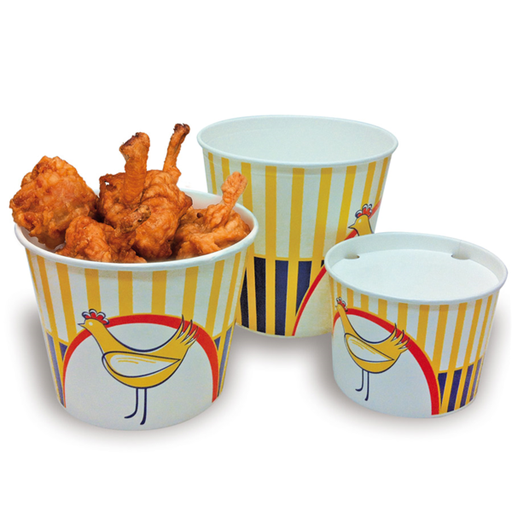 [178.67] Chicken Buckets + Lids 5100ml (170oz) White Cardboard (40st/pak)