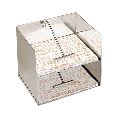 [510.50] Wrapping Dispenser 2 layers 37x30x29cm Silver Stainless Steel (per stuk)
